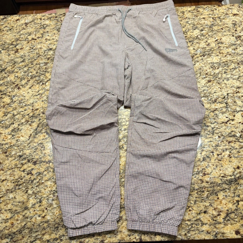 NEW American Eagle Mens Check Jogger Pants Brown Black Plaid Large LT Lined ws